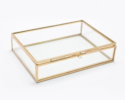 The Queen of Crowns Glass Photo Box, Proof Box, Glass Shadow Box, Gold Glass Box (4x6) | Amazon (US)