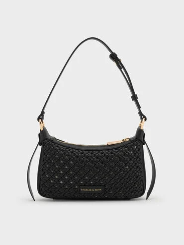 Mini Calla Woven Shoulder Bag
    
         - Black | Charles & Keith UK