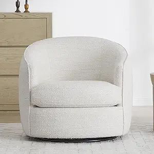 CHITA Swivel Barrel Chair, Modern Comfy Boucle Accent Chair for Living Room, Cream | Amazon (US)