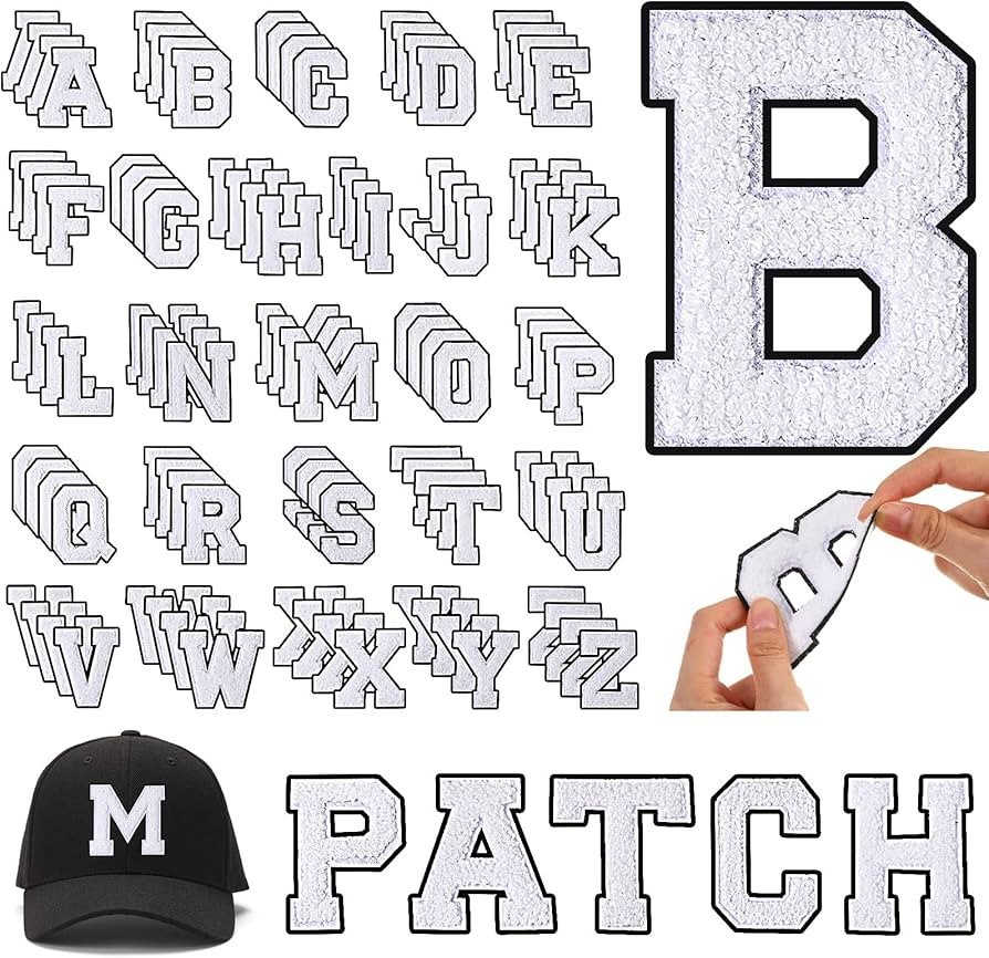 WILLBOND 104 Iron on Letters for Clothing Chenille Alphabet A-Z Patches 3.1 Inches Varsity Preppy... | Amazon (US)