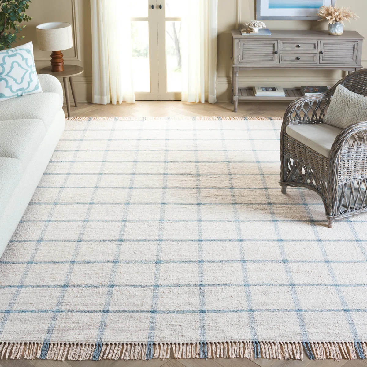 Fernande Handwoven Recycled Cotton Plaid Rug | Wayfair North America