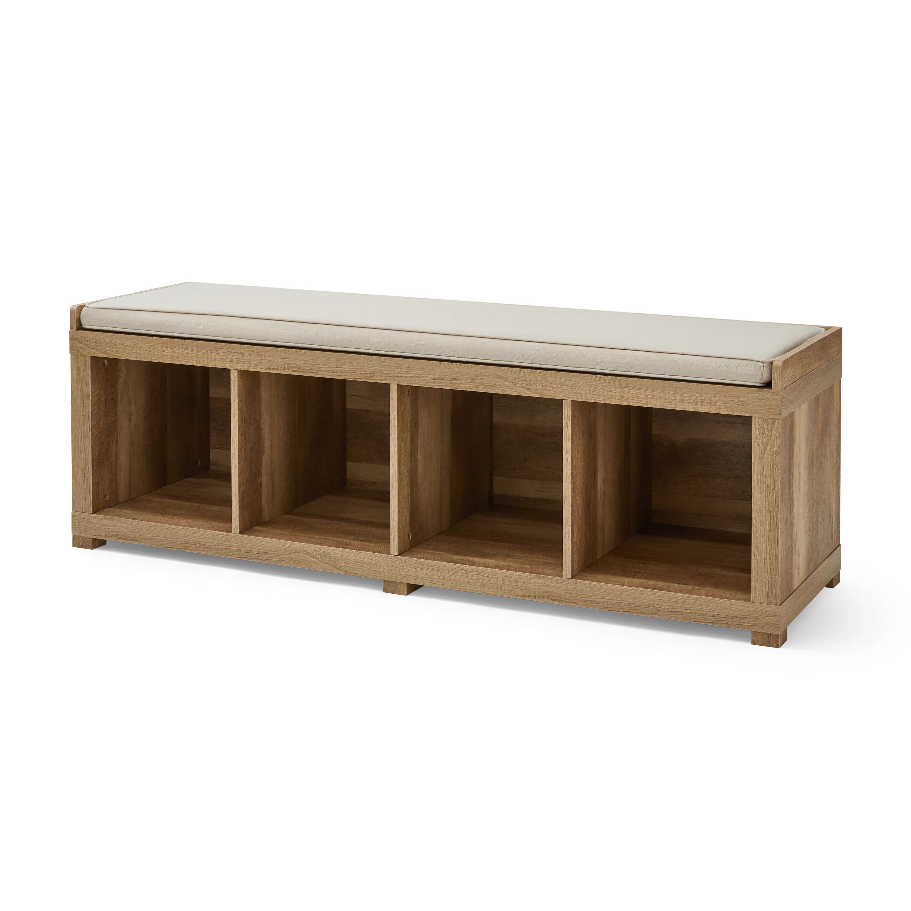 Better Homes and Gardens 4-Cube Organizer Storage Bench, Multiple Finishes - Walmart.com | Walmart (US)