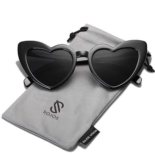 SOJOS Heart Shaped Sunglasses Clout Goggle Vintage Cat Eye Mod Style Retro Glasses Kurt Cobain | Amazon (US)