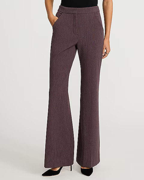 Editor Striped High Waisted Flare Trouser | Express