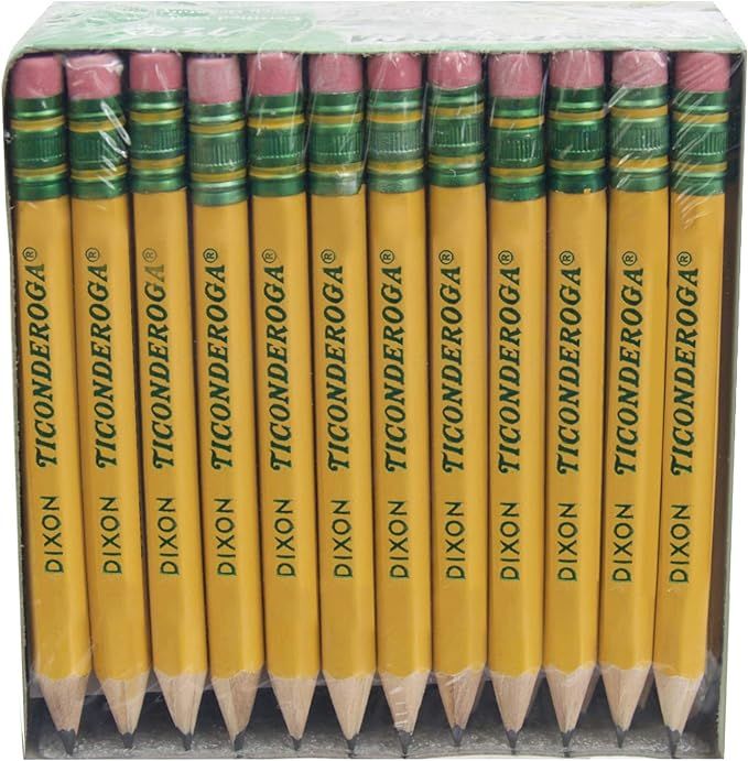 Dixon Ticonderoga Company Golf Pencil, Ticonderoga, 3.5", 72/Box, Yellow (DIX13472) | Amazon (US)