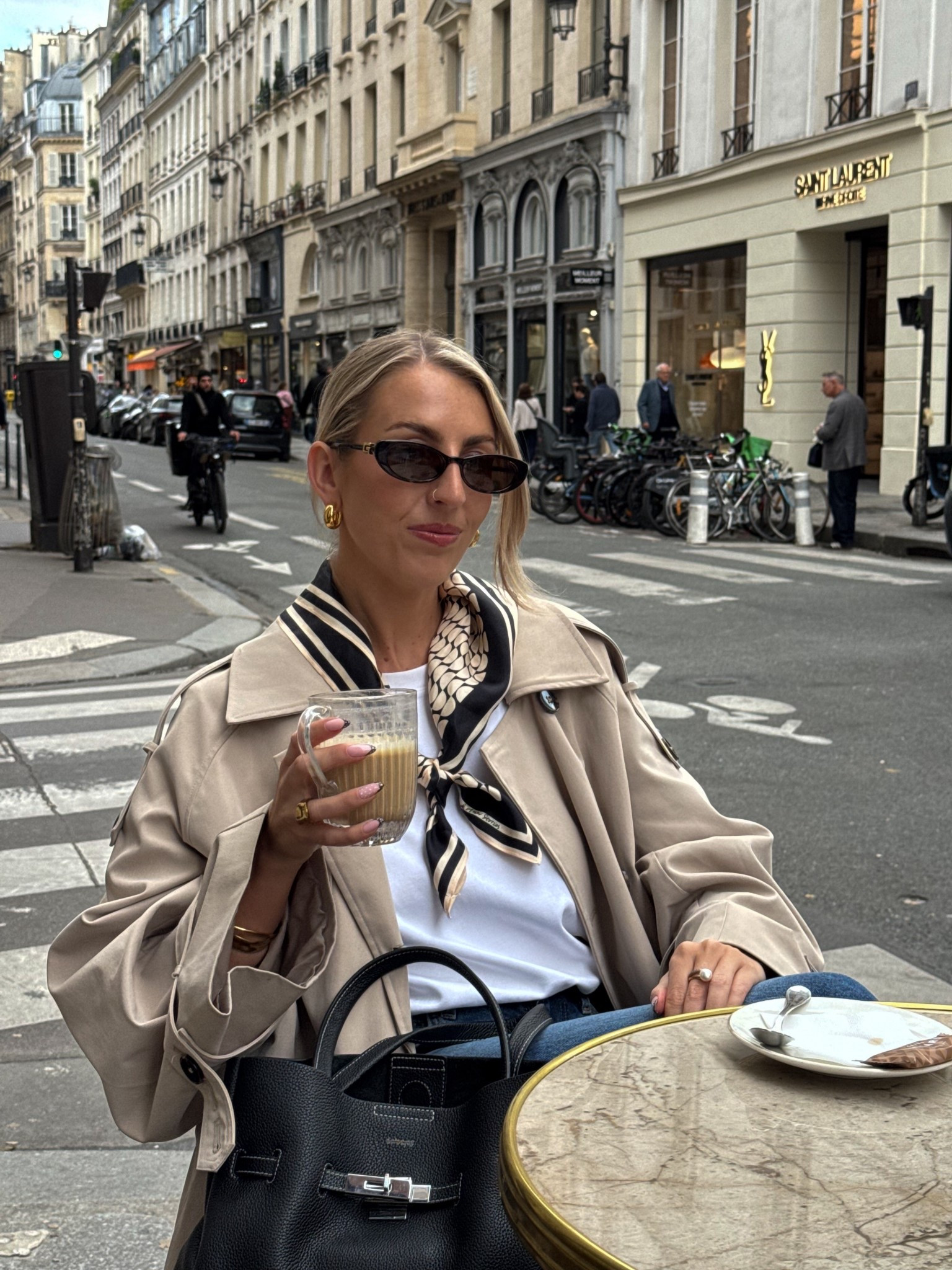 Silk scarf styling for spring! 🫶🏻 

Trench coat, white T-shirt, spring outfits 

#LTKspring #LTKUK #LTKspringtrends