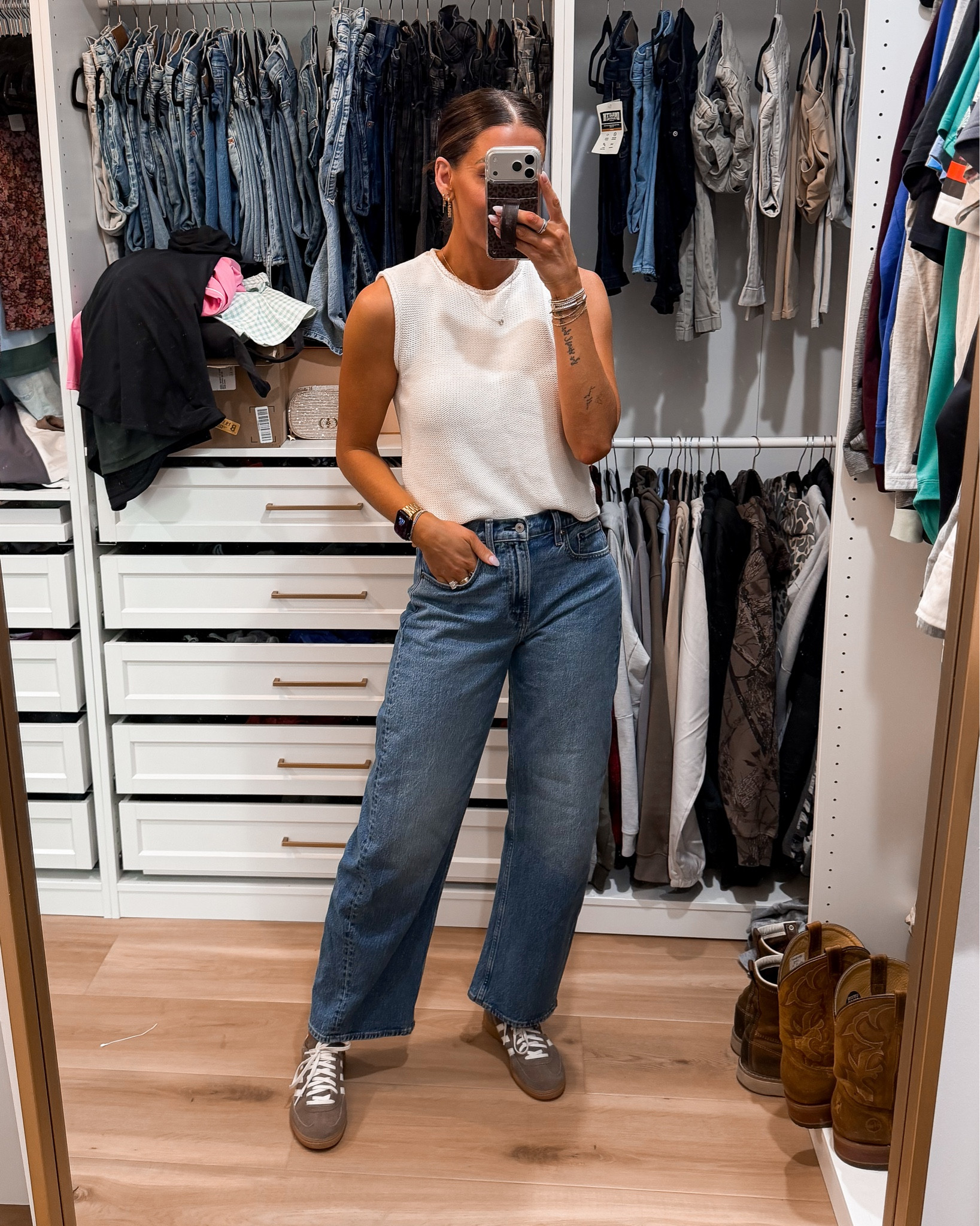 Sweater tank-small
Barrel Jeans-26L
Sneakers-size down 1/2 size

#LTKSaleAlert #LTKTall #LTKootd