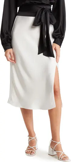 Satin Slit Midi Skirt | Nordstrom Rack