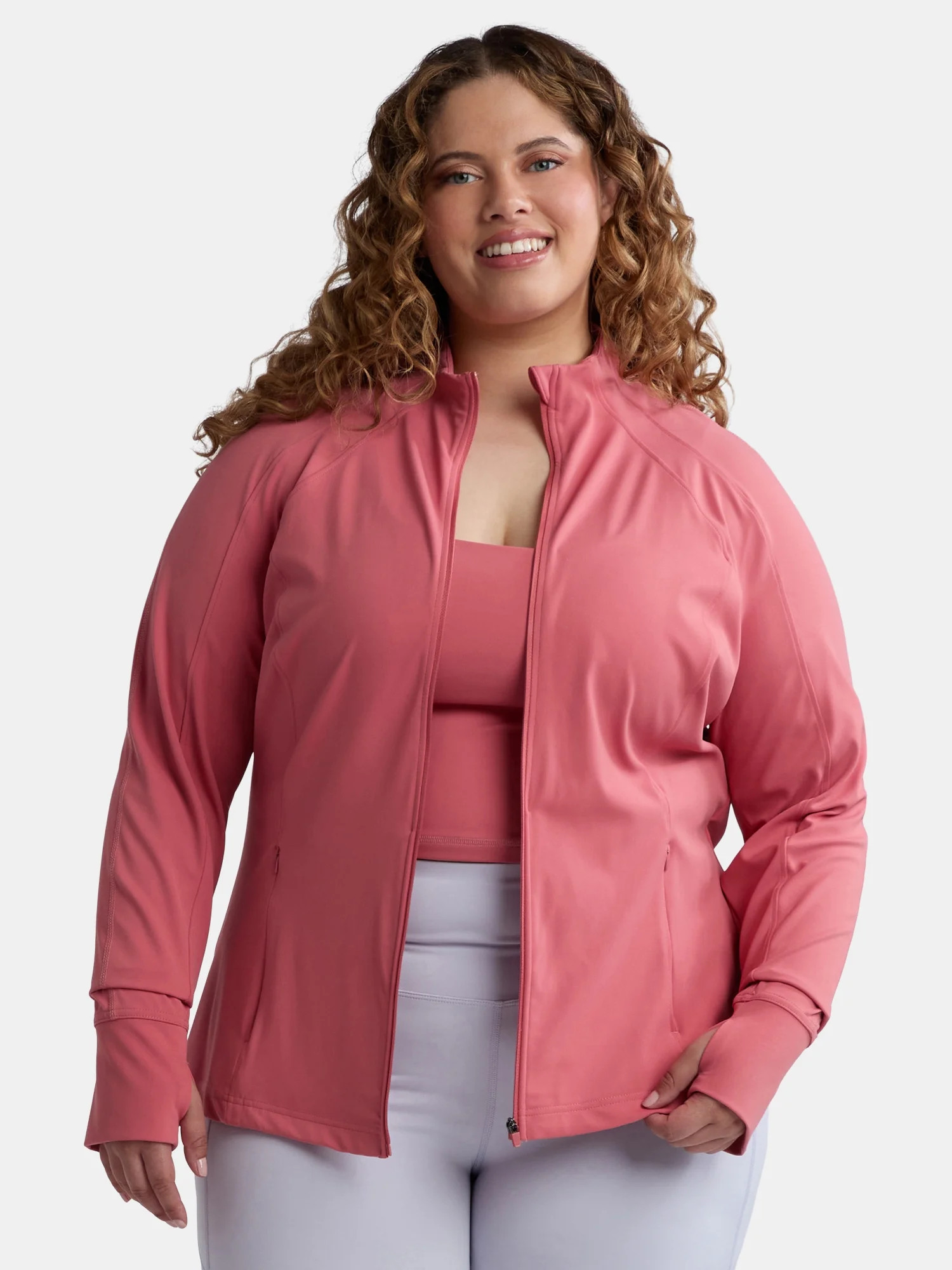 Avia Women's and Women's Plus SoftSculpt Zip-Up Active Jacket, Sizes XS-4X | Walmart (US)