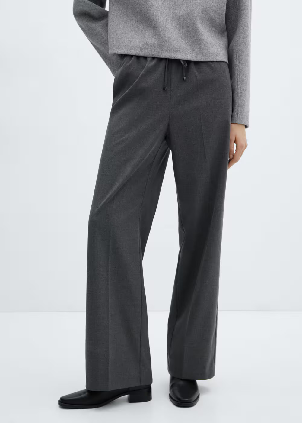 Pantalon wideleg taille élastique -  Femme | Mango France | MANGO (FR)