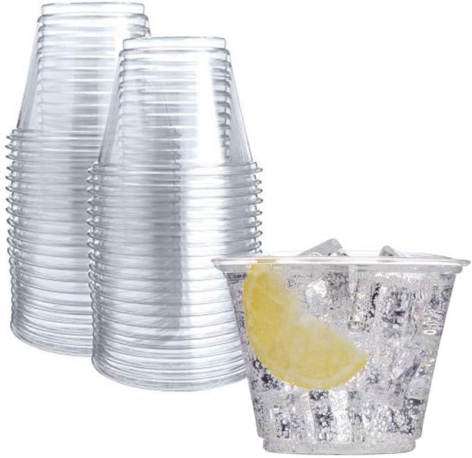 Prestee Clear Plastic Party Cups Disposable - PET Clear Water Plastic Cup Disposable - Plastic Wi... | Amazon (US)
