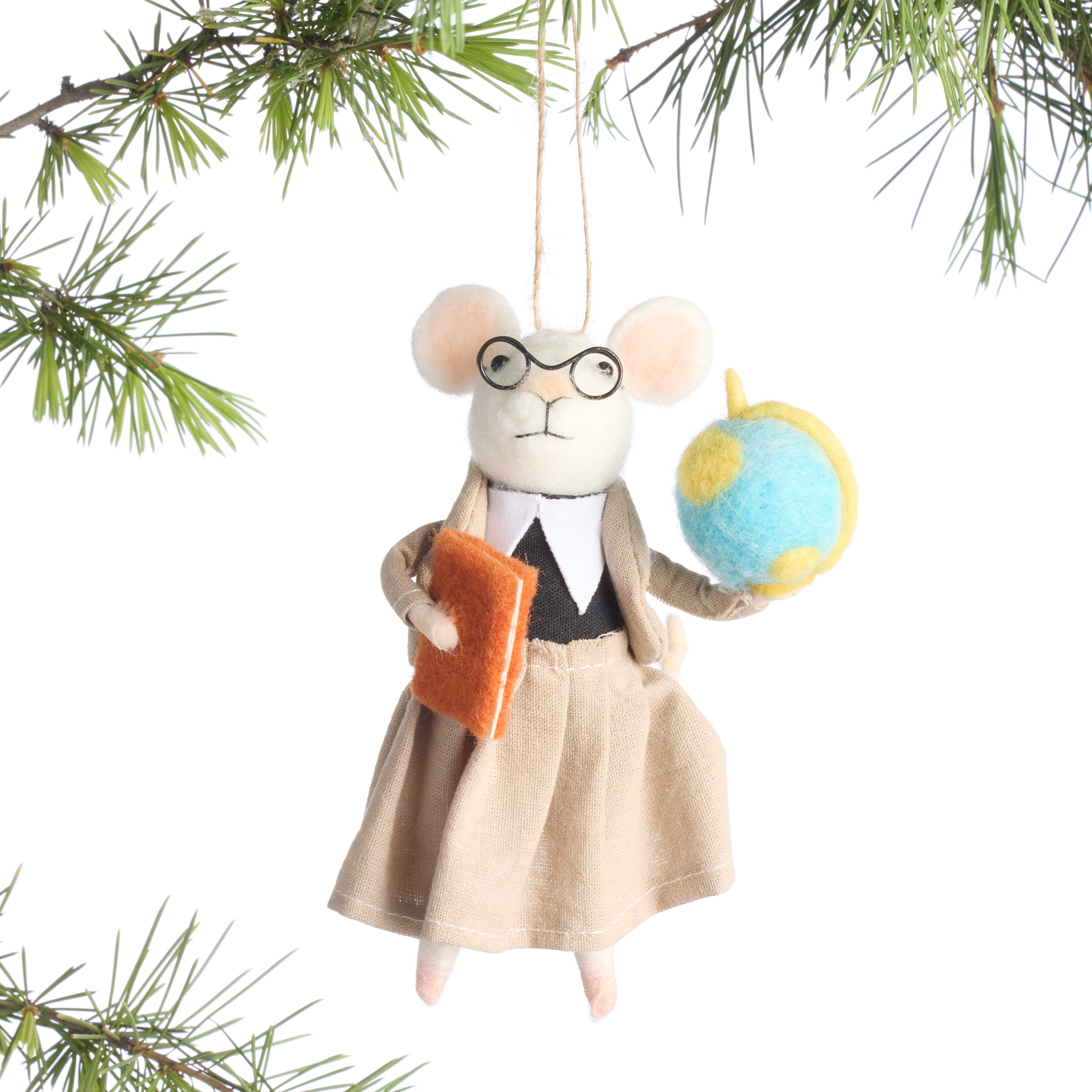 Wool Mouse Teacher Ornament | World Market
