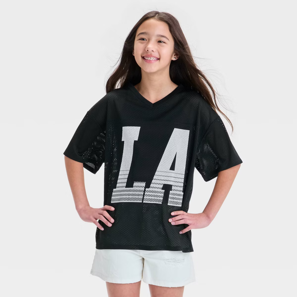 Girls' Short Sleeve Mesh Jersey  Shirt - art class™ | Target