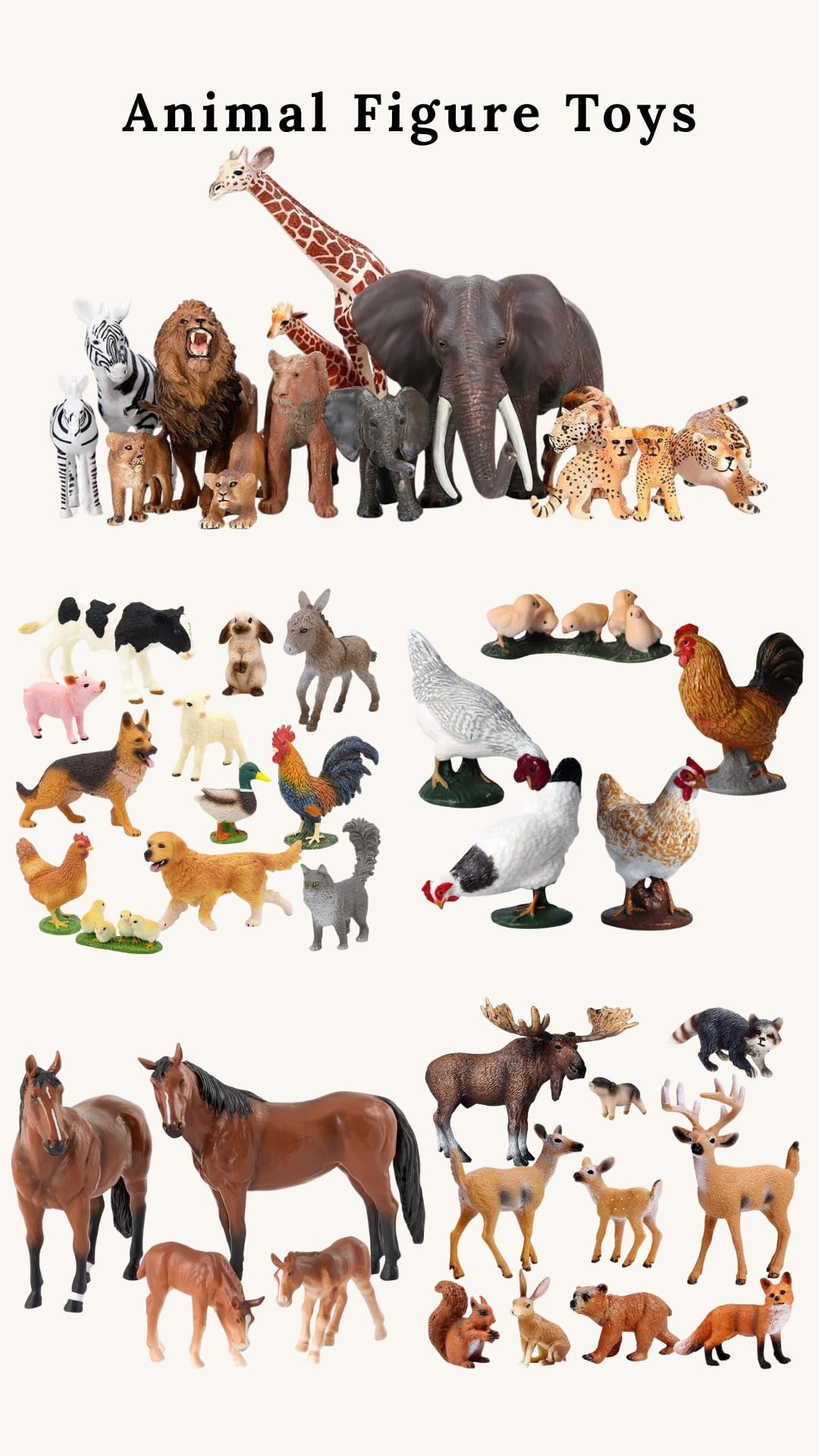 These are hands down our favorite ones- animals are played with DAILY in our house so I don’t mind investing in high quality. They’re big and can STAND on their own- a big requirement! We have both safari and then a big mixture of farm animals!! Ani

#LTKmomlife #LTKSeasonal