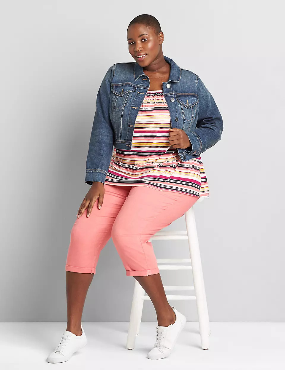 Cropped Denim Jacket - Medium Wash | Lane Bryant (US)