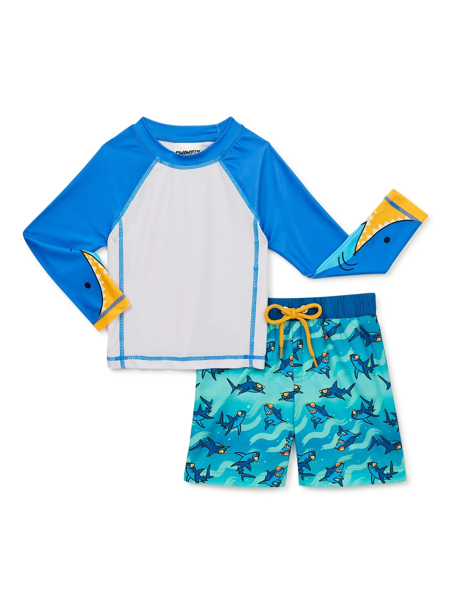 SwimFix Baby and Toddler Boy Long Sleeve Rashguard Set, Sizes 12M-5T - Walmart.com | Walmart (US)