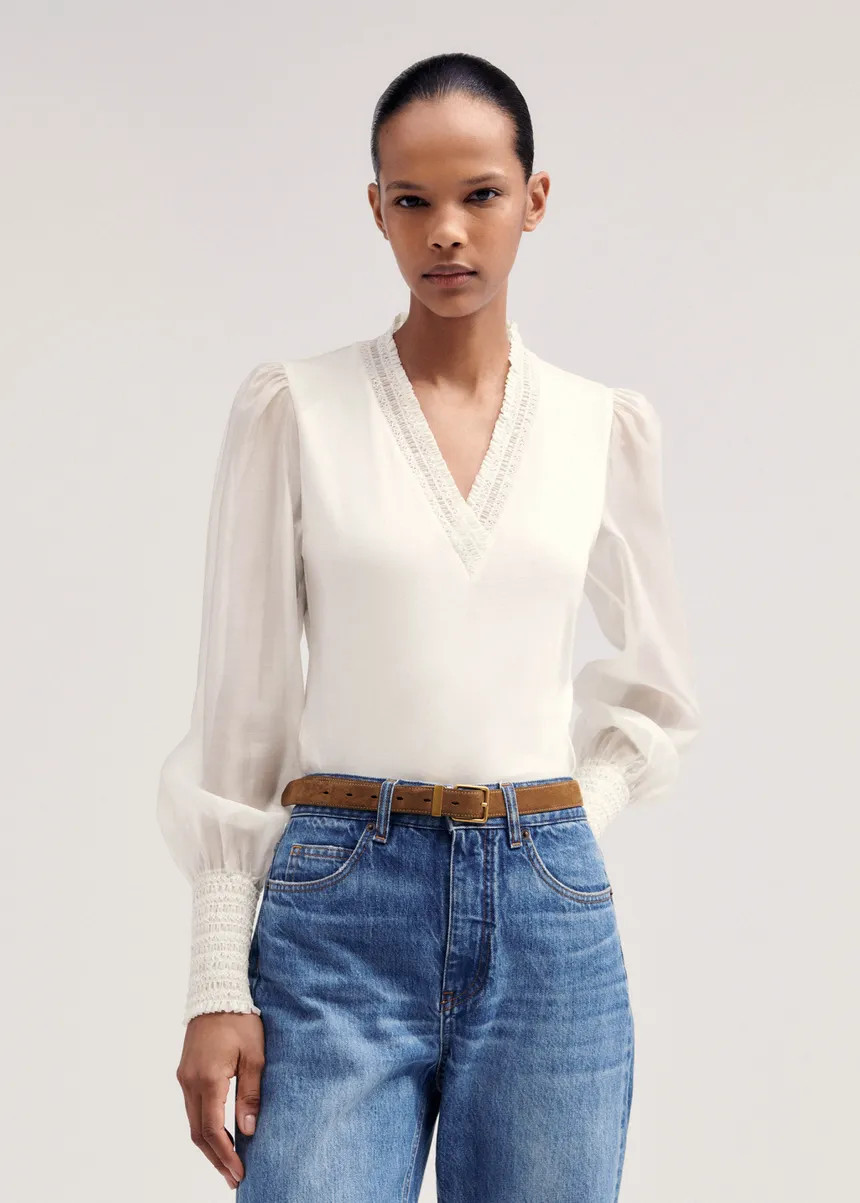 Fluid Balloon Sleeve Layering Blouse | ME+EM US