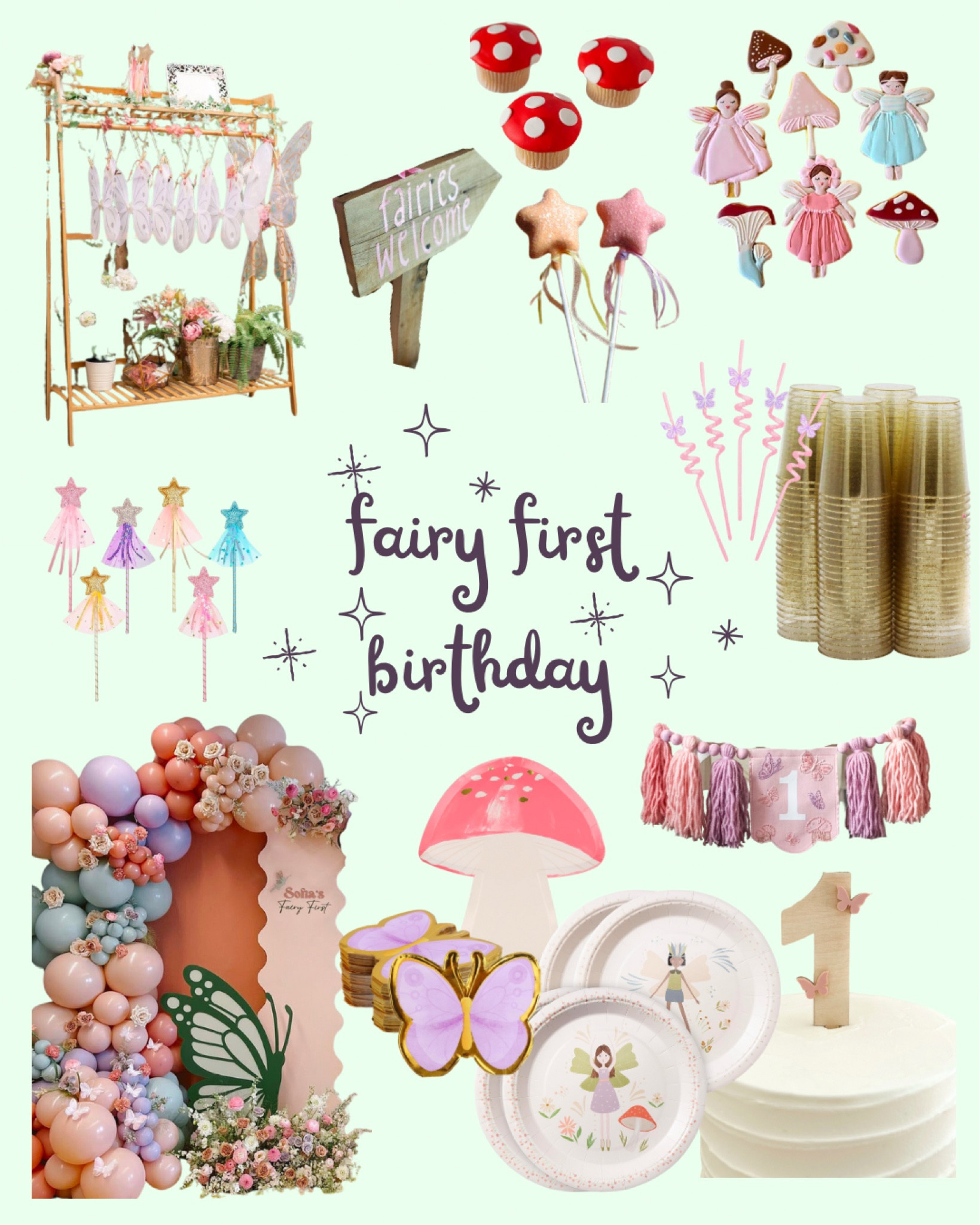 An enchanted & magical first birthday idea! It’s too cute with the little fairy wings/wands, little mushroom plates, and all of the cute treats! 🧚🦄✨

#LTKBaby #LTKKids #LTKParties