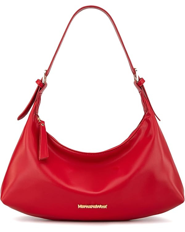 Montana West MEDIUM Shoulder Purses for Women Crescent Hobo Bags Trendy Purses | Amazon (US)