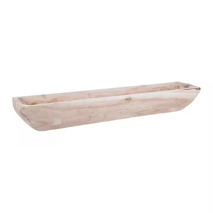 Carved Wood Boat Shaped Bowl | Kirkland's Home