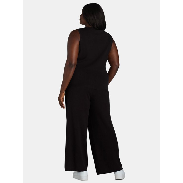 Time and Tru Women's and Women's Plus Sweater Tank Top and Wide Leg Pants Set, 2-Piece, Sizes XS-... | Walmart (US)