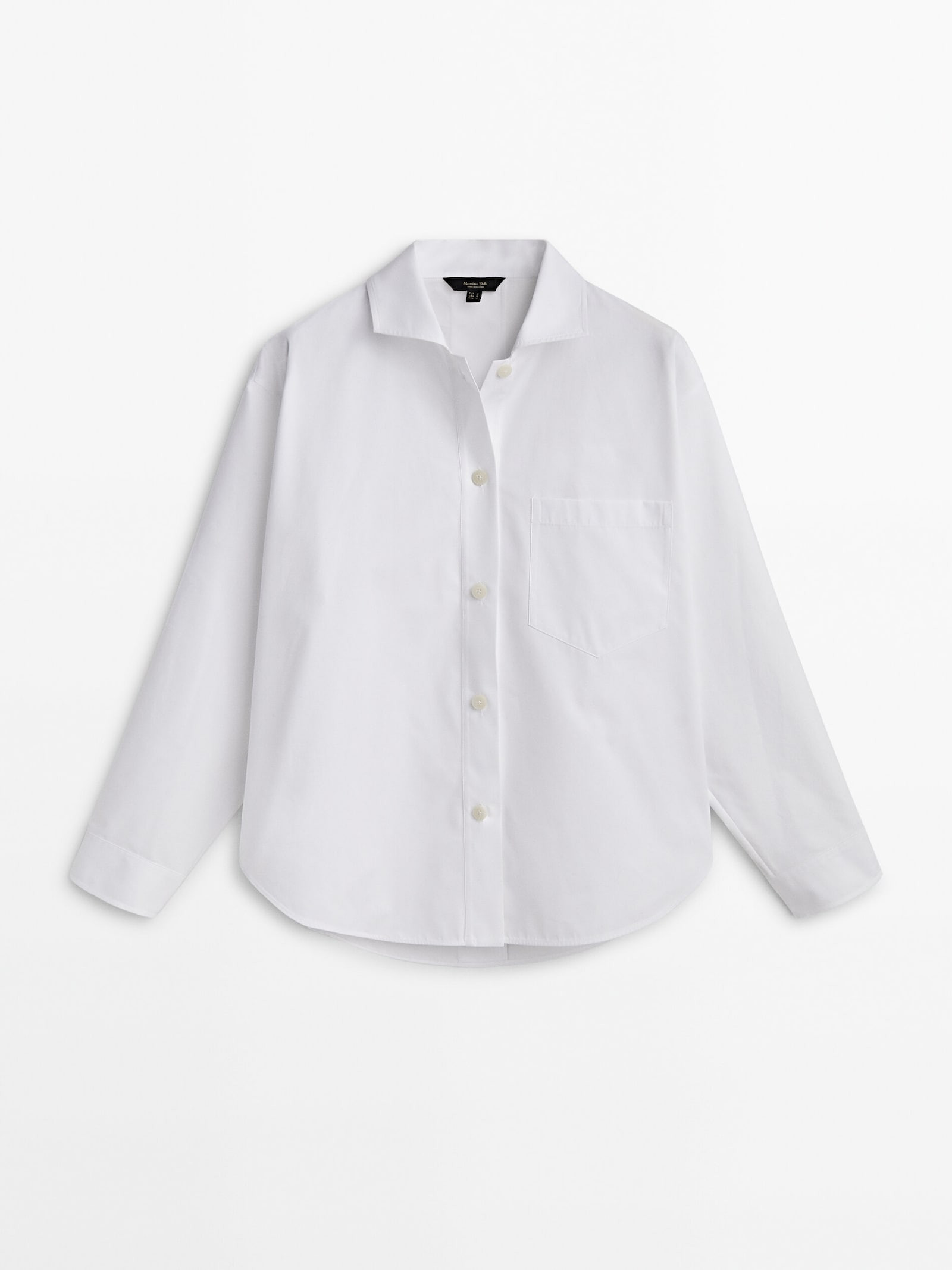 Poplin oversize blouse with pocket | Massimo Dutti UK