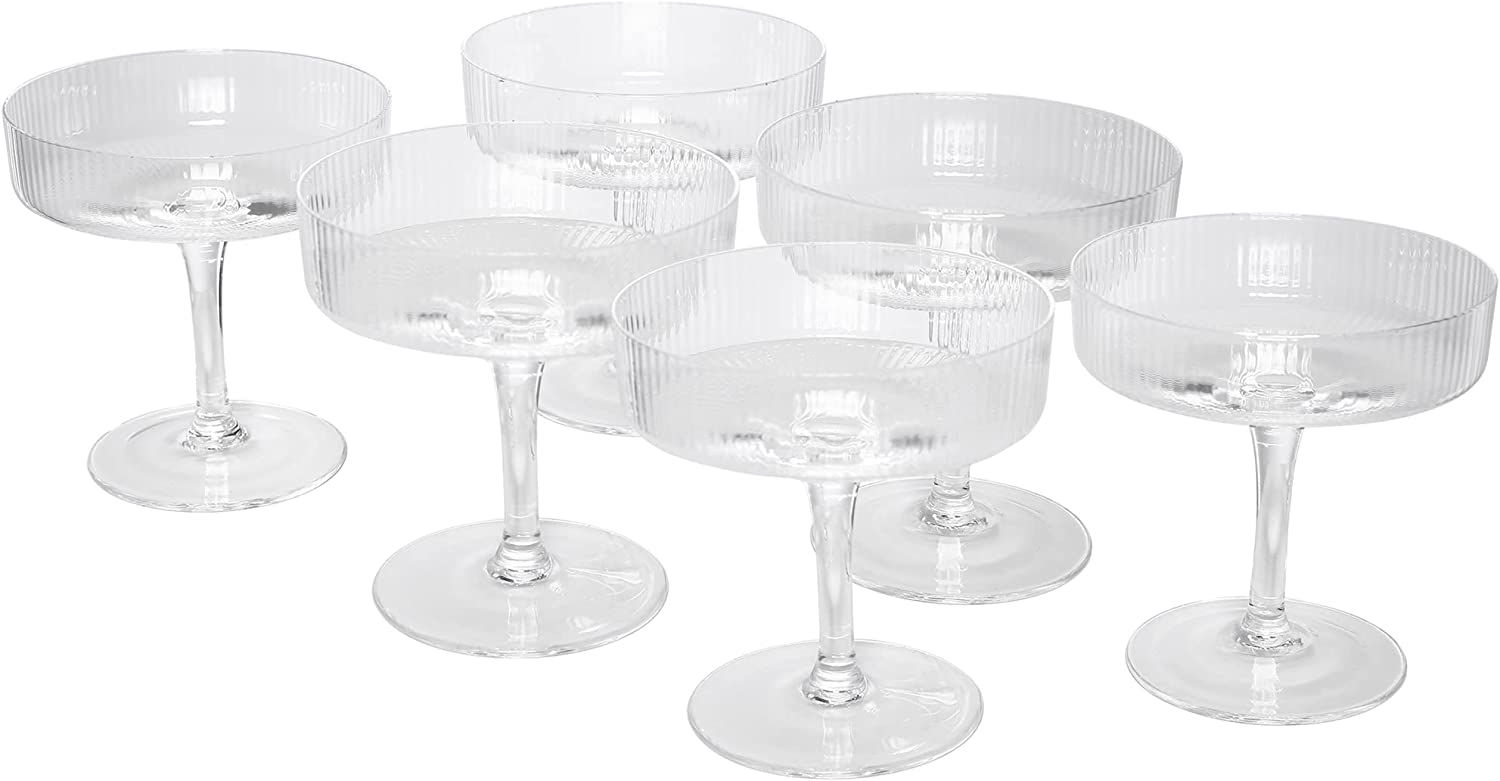 Montex 6 Pcs Coupe Glasses, 7.5 oz Classic Vintage Cocktail Galssware, Pefect for Cocktail, Champ... | Amazon (US)