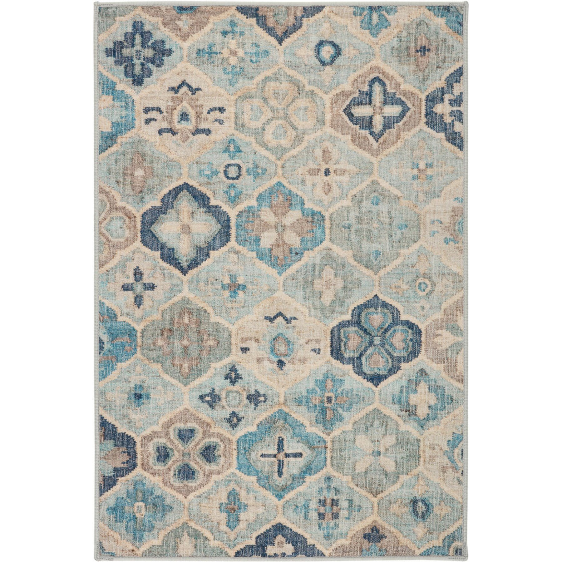 Annie Selke Dash & Albert Pali Machine Washable Rug, Blue, 7.6 x 9.6-ft | Chewy