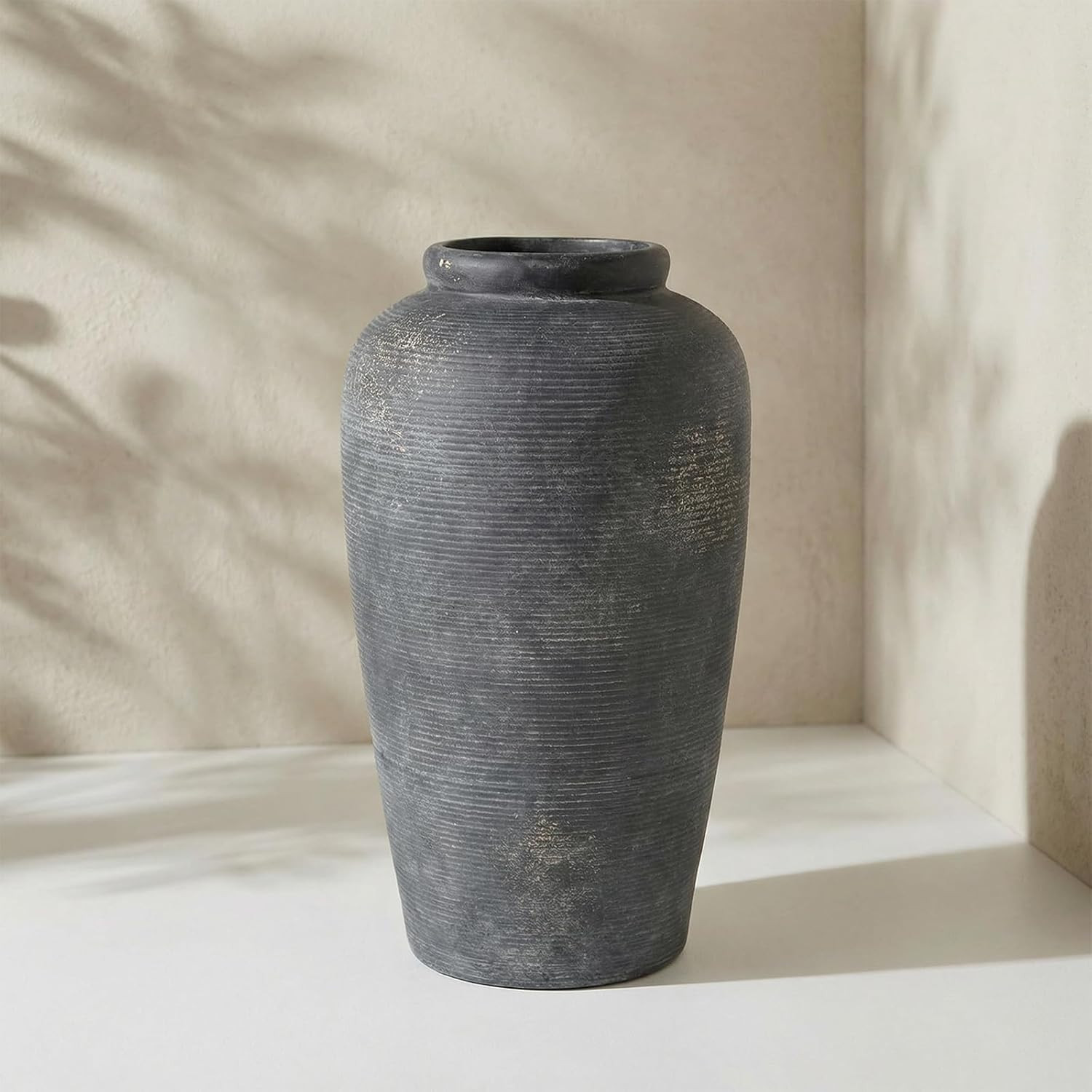 Rustic Ceramic Distressed Vase, Handmade Terracotta Vases, Decorative Flower Vase for Centerpieces, Vintage Wabi Sabi Farmhouse Decor for Entryway (11'' Tall) | Amazon (US)