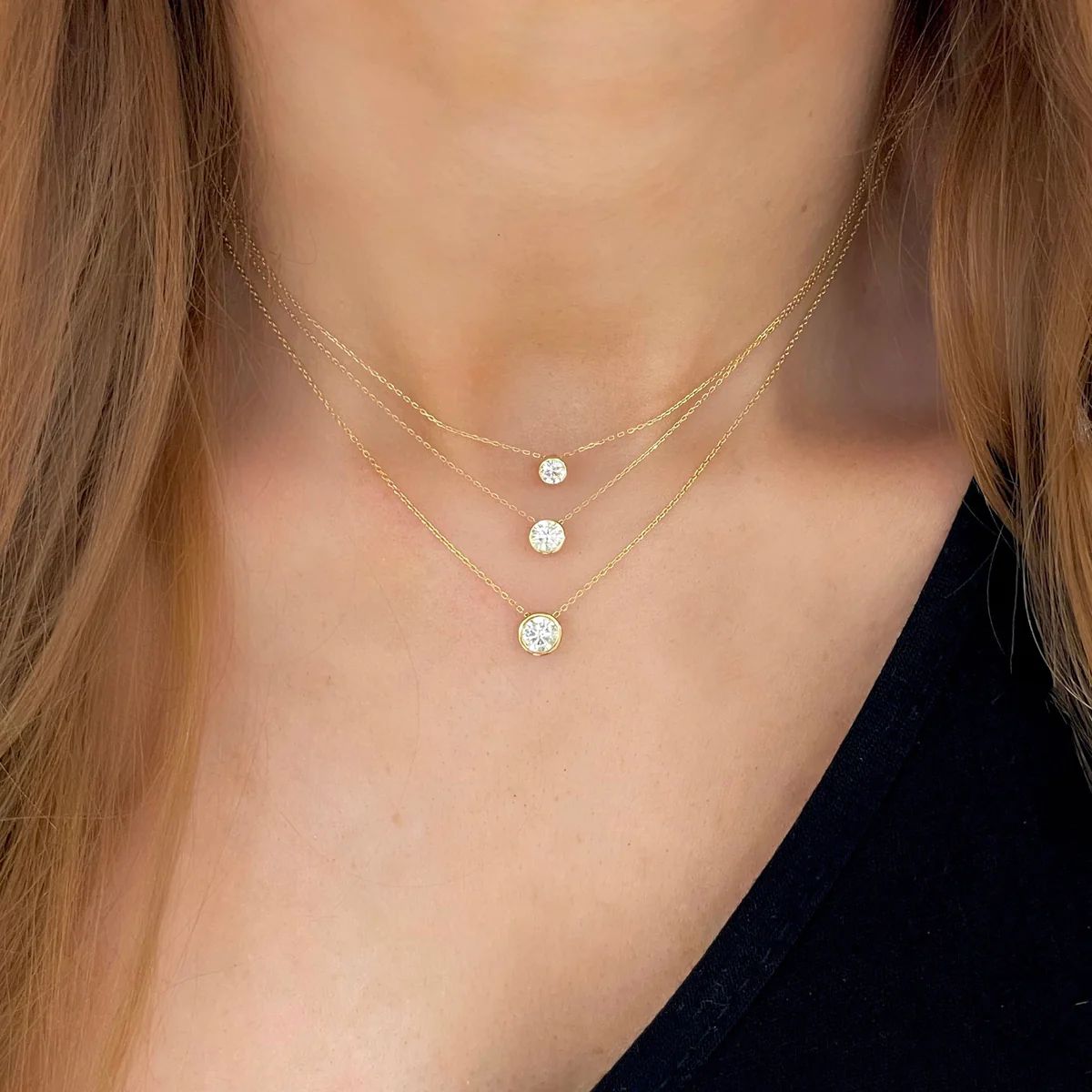 Single Diamond Bezel Necklace | RW Fine Jewelry