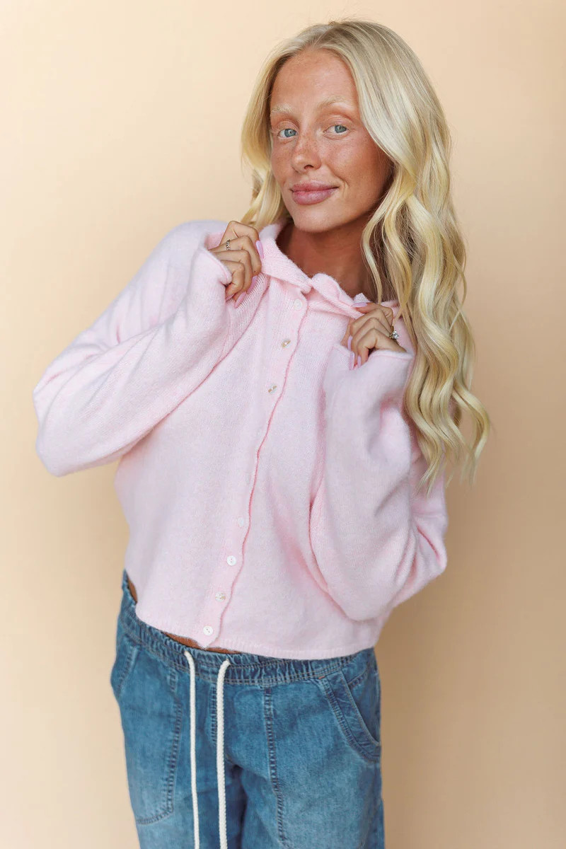 Piper Cardigan in Baby Pink | Henly