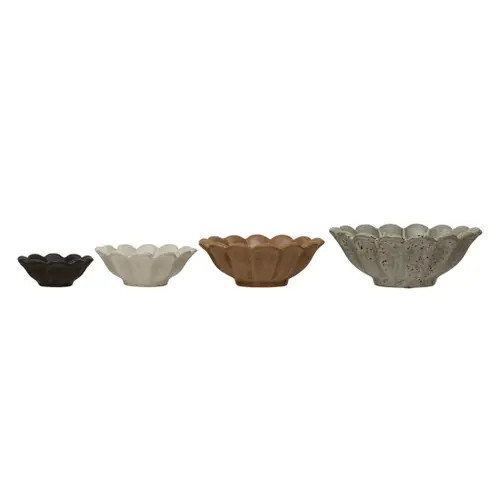 Storied Home Stoneware Flower Bowls in Grey at Nordstrom | Nordstrom