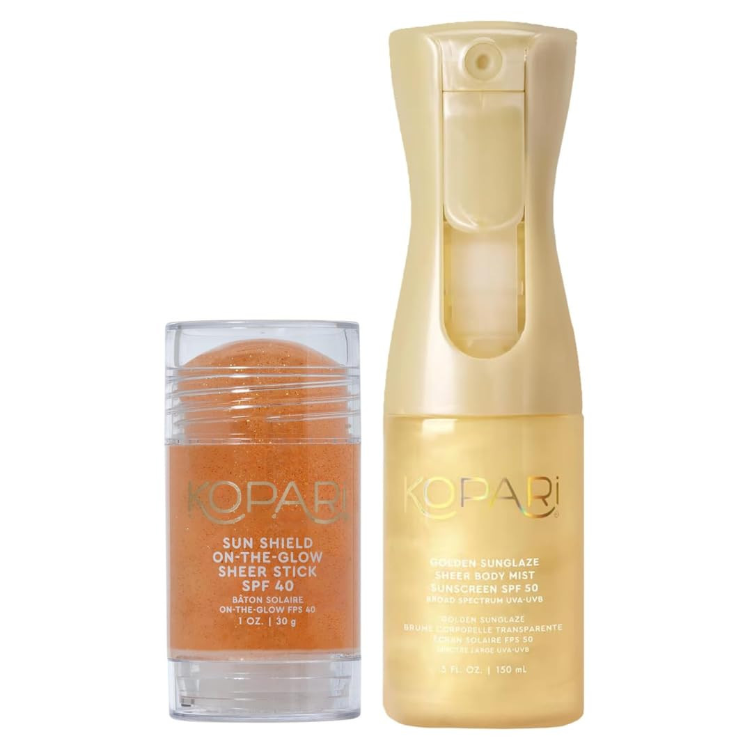 Kopari Sun Shield On-The-Glow Sheer Sunscreen Stick SPF 40 & Golden Sunglaze Sheer Body Mist Suns... | Amazon (US)