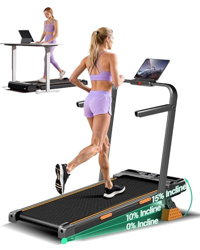 4-in-1 Walking Pad Treadmill with 15% Incline, Quiet Under Desk Treadmills for Home & Office, Compact Foldable Treadmill with Handles and 2.5HP Brushless, 330 LBS Capacity | Amazon (US)