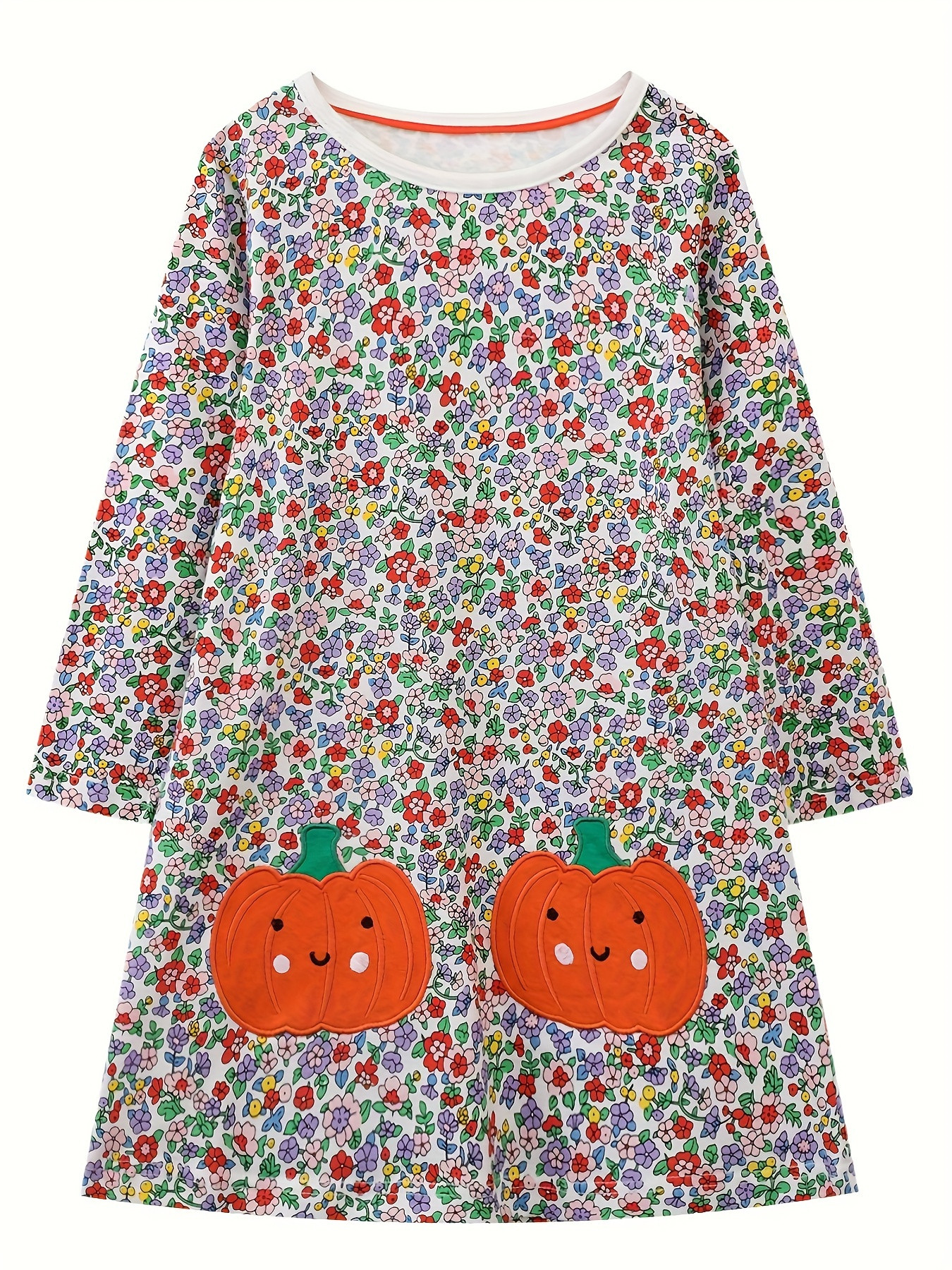 Halloween Girl's Pure Cotton Long Sleeved Dress Cute - Temu | Temu Affiliate Program