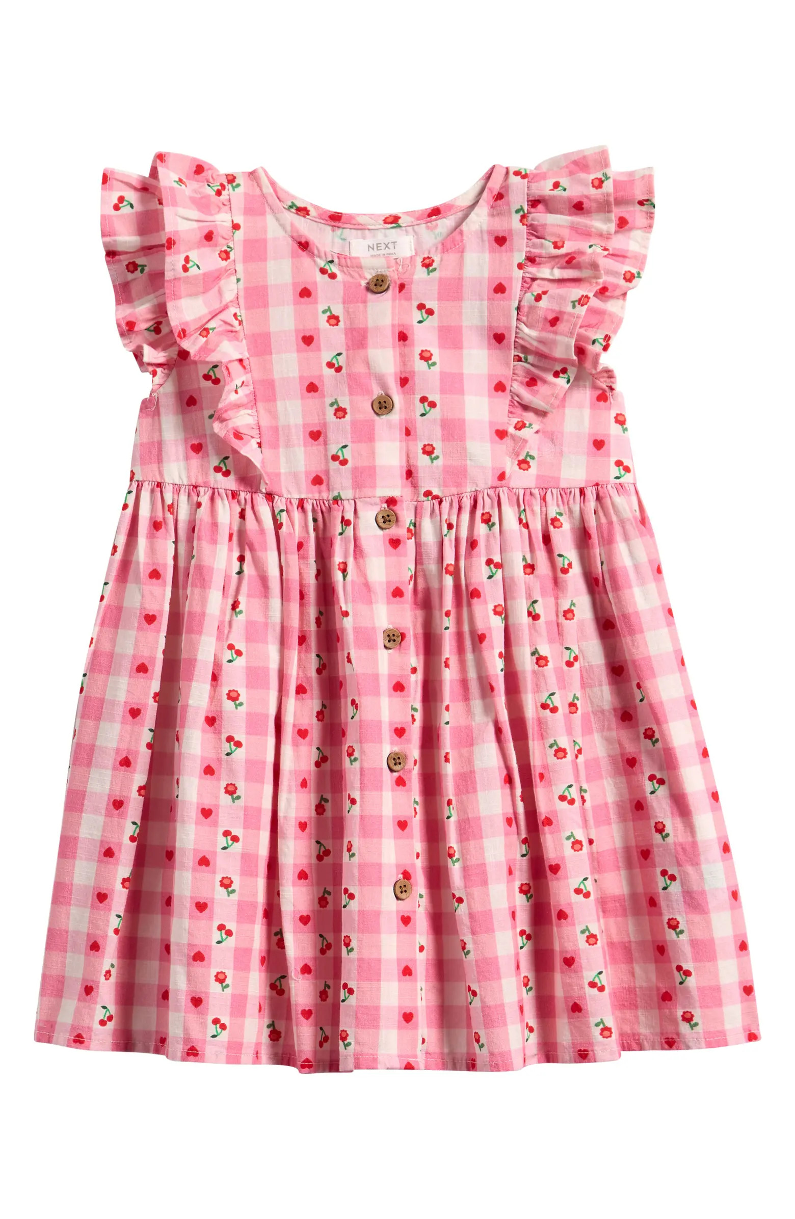 Kids' Gingham Floral Frill Dress | Nordstrom