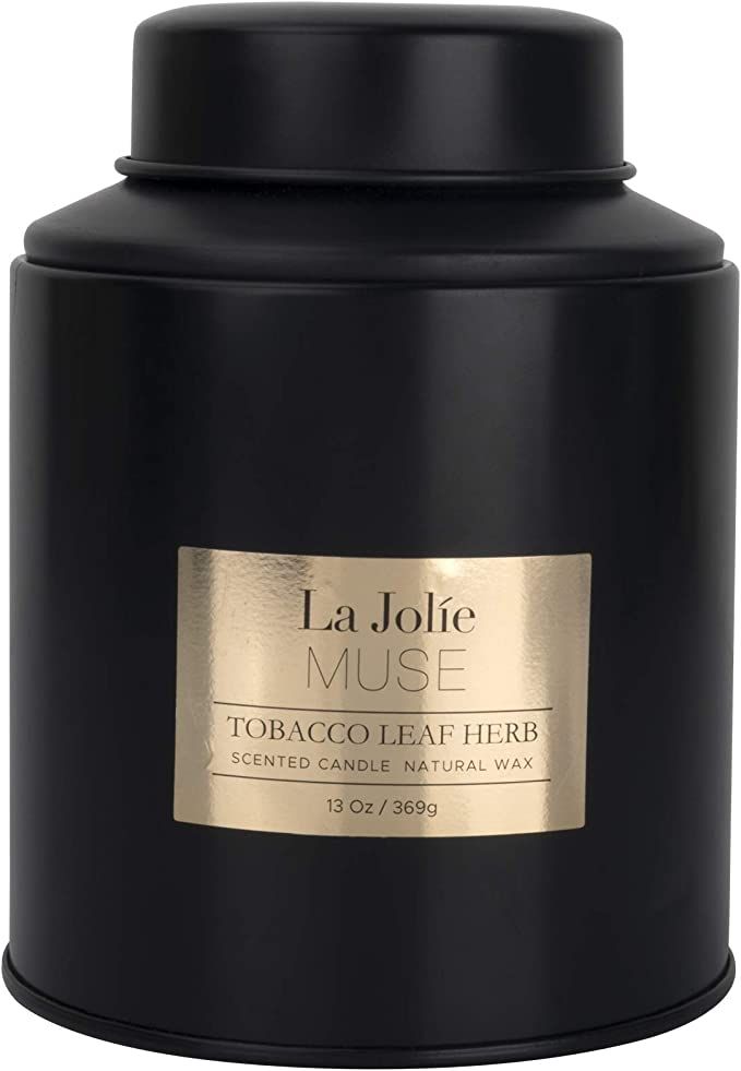 LA JOLIE MUSE Tobacco Vanilla Scented Candle for Men Women, Valentine Gifts, 13oz Large Soy Candl... | Amazon (US)