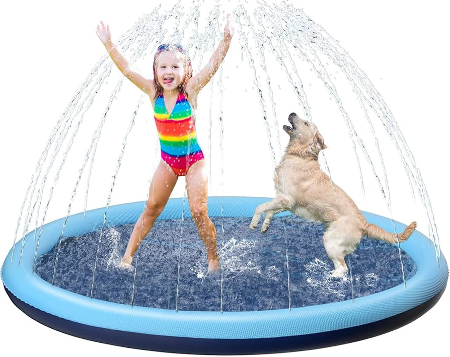 Kids Dog Splash Pad Sprinkler - Jasonwell Non Slip Dog Sprinkler Pad Splash Pool Puppy Dogs Pool ... | Amazon (US)