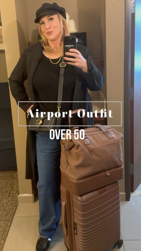 Airport Outfit Over 50 #fashion #outfitideas #airportoutfit #luggage