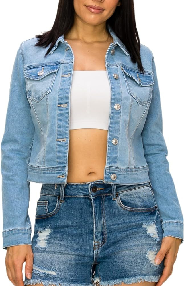Women's Casual Long Sleeve Stone Washed Denim Jean Jacket S - 3XL | Amazon (US)