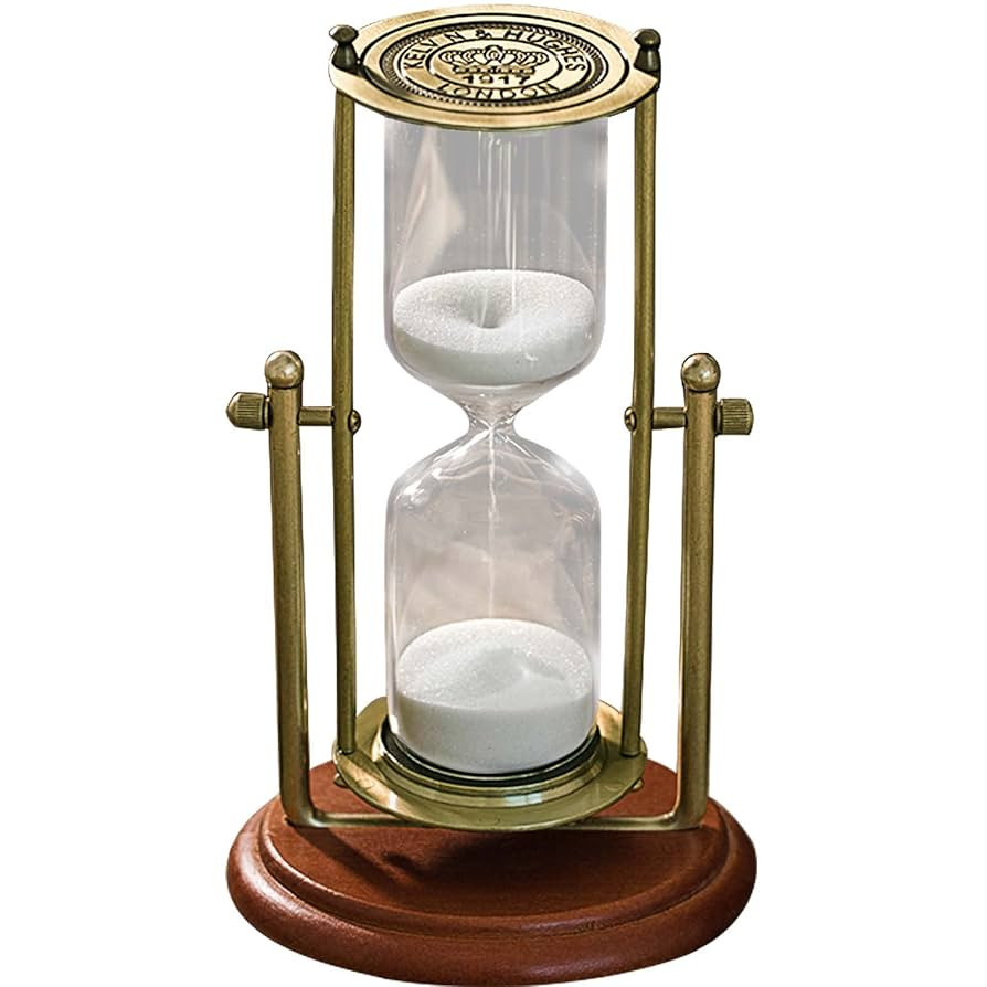Vintage Hourglass Sand Timer Decor,360° Rotating 15 Min White Sand Visual Timer for Home,Office ... | Amazon (US)