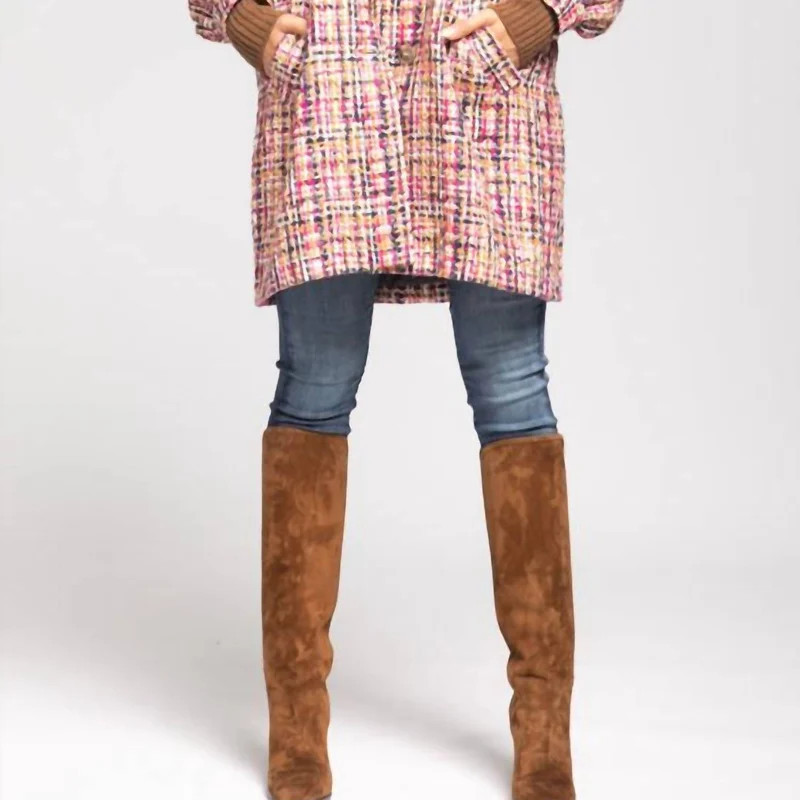 Essentiel Antwerp Zorm1 Fake Fur Collar Coat In Combo1 Bellflower - Pink - S | Verishop