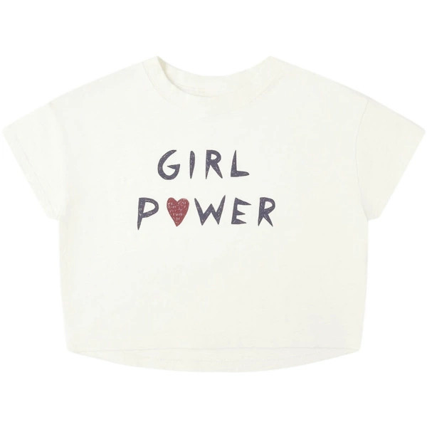 Girls' Rylee + Cru Boxy Girl Power T-Shirt 4/5 Ivory | Scheels