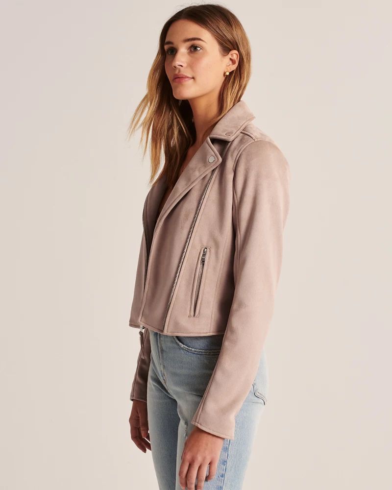 Faux Suede Moto Jacket | Abercrombie & Fitch US & UK