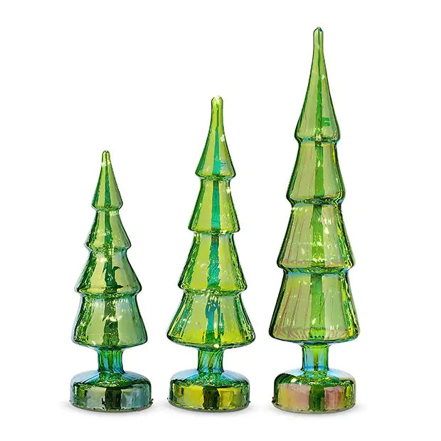 Shimmering Glass Tree Set of 3 | Antique Farm House