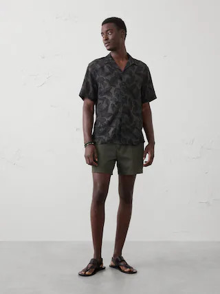 Standard-Fit Linen-Blend Resort Shirt | Banana Republic Factory