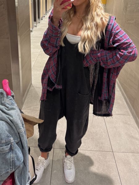 The ultimate travel fit 🫶 wearing a size medium in the plaid shirt for an oversized look! (Also linked Amazon dupes)

#LTKtravel #LTKSeasonal #LTKfindsunder100