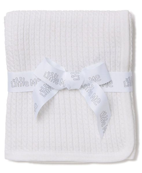 White Cable Knit Receiving Blanket | Little Me
