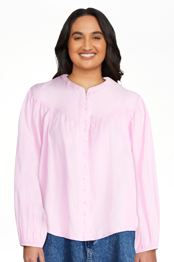 Scoop Women's Flowy Cotton Blouse with Long Sleeves, Sizes XS-XXL | Walmart (US)