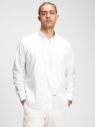 Lived-In Stretch Poplin Shirt In Untucked Fit | Gap (US)